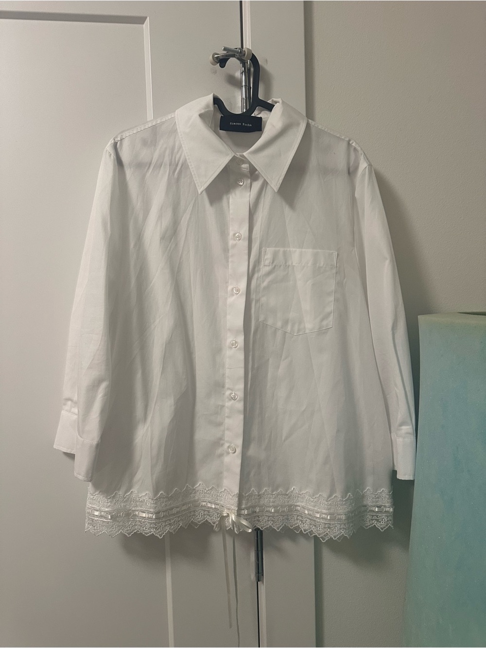 Simone Rocha Lace-Trim Shirt In White